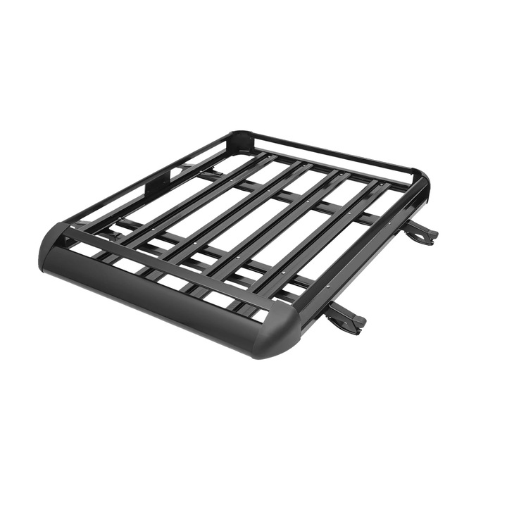 Tetőcsomagtartó, 68 kg kapacitás, fúrás nélküli szerelés, fekete, 127x97cm
