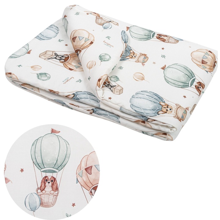 Baba ágytakaró, Bonjour Cherie, 75x100 cm, 100% prémium pamut, antiallergén