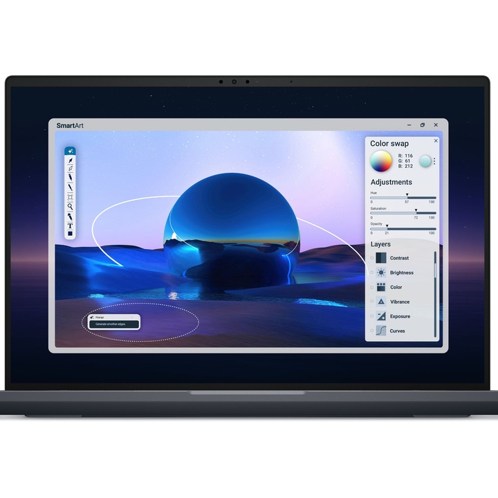 Лаптоп Dell Pro Max 16 Premium MA16250 с Intel Core Ultra 7 265H (1.7/5.3GHz, 24M), 32 GB, 1TB M.2 NVMe SSD, NVIDIA RTX PRO 1000 8GB GDDR7, Windows 11 Pro, Черен