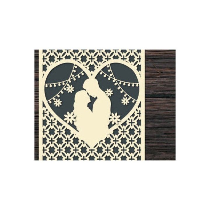 Felicitare, Intrahome, plywood 3mm-4mm, 20x20cm, set