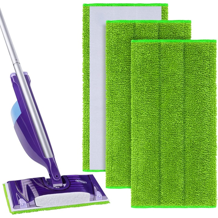 Rezerve mop din microfibra, reutilizabile, lavabile, set 3 bucati