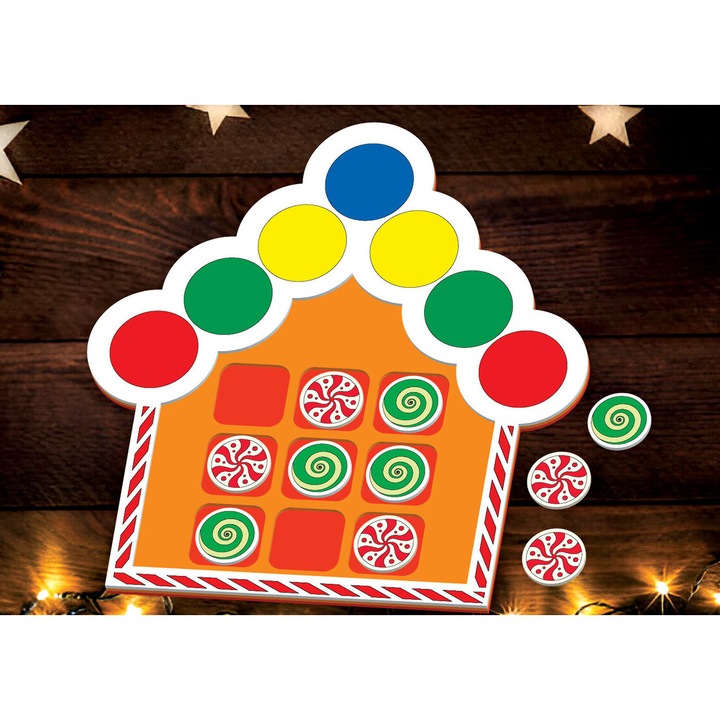 Joc de societate Tic Tac Toe din lemn, Intrahome, taiat cu laser, 15x15cm, 3mm-4mm, fabricat in Grecia