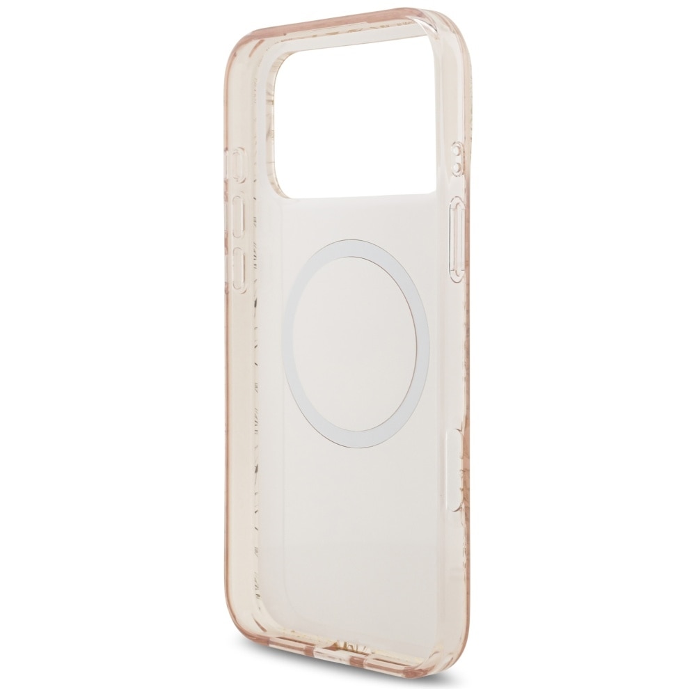 Carcasa IML Flowers Electro Pearl Strap cu MagSafe compatibila cu iPhone 17 Pro Max, Roz