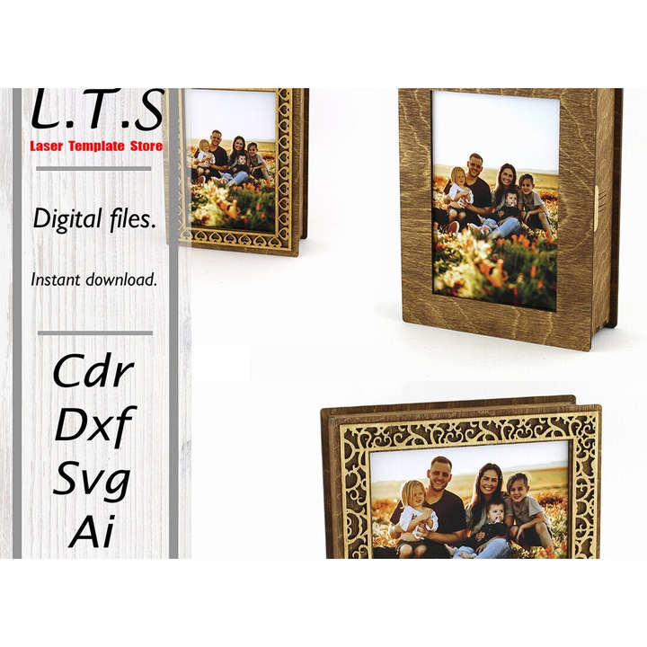 Rame foto clasice, Intrahome, plywood 3mm-4mm, 20x20cm, set