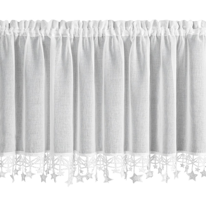 Коледна завеса XMAS 150 x 60 с връзки Eurofirany бяла
