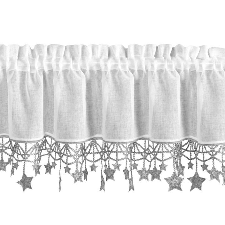 Завеса с коледен мотив XMAS 150 x 30 бримки Eurofirany бяла