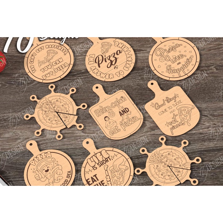 Tocator de bucatarie, Intrahome, plywood 3mm-4mm, set taieturi laser, 20x20cm