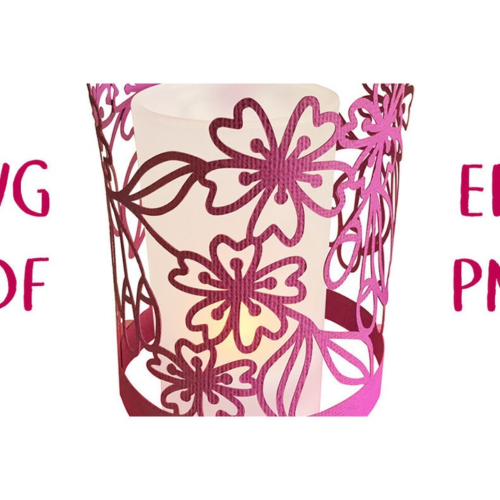 Lampa din lemn taiata cu laser, Intrahome, flori de prun, 20x20cm, 3mm-4mm, set