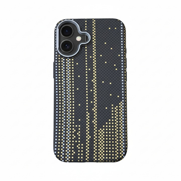 Husa Premium pentru iPhone 17, Policarbonat, Efect fosforescent, functie MagSafe, Ultra Slim, Neagra