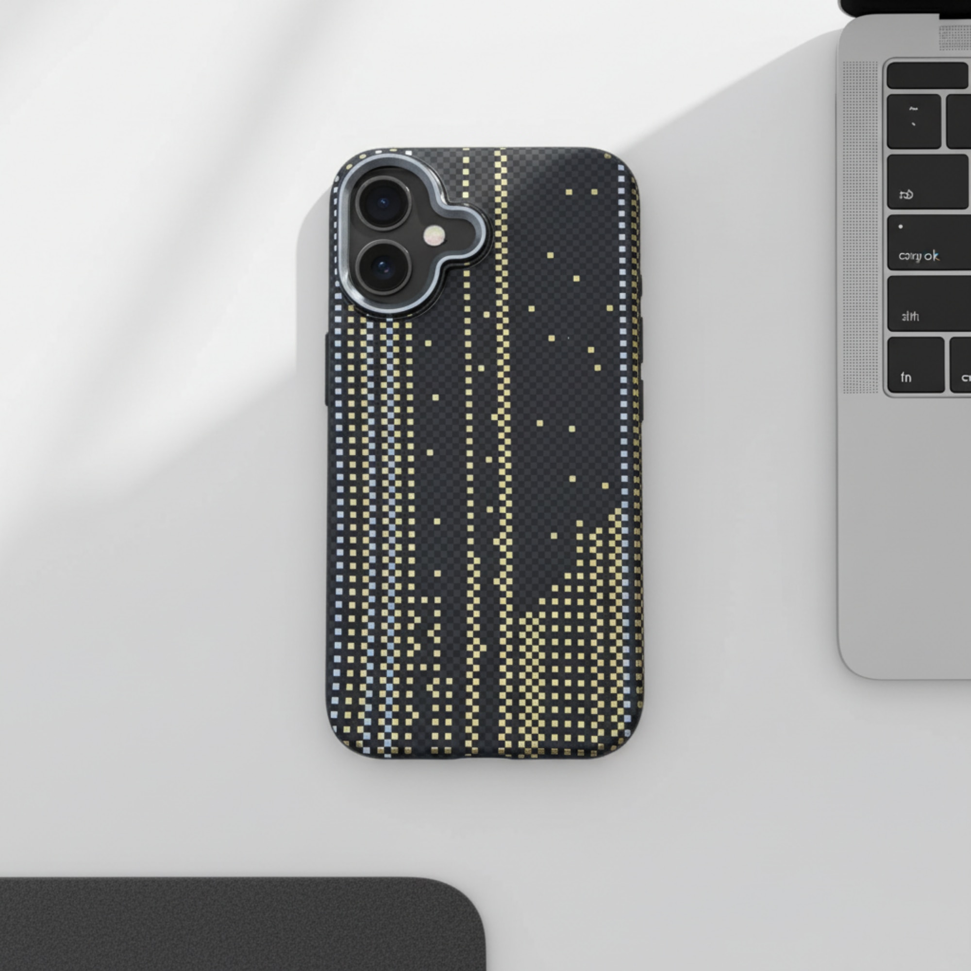 Husa Premium pentru iPhone 17, Policarbonat, Efect fosforescent, functie MagSafe, Ultra Slim, Neagra