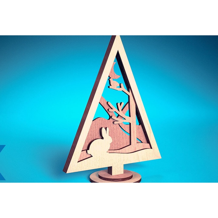 Set de artizanat, Intrahome, Christougenniatiko Dentro Kopsimo, plywood 3mm-4mm, 15x15 cm