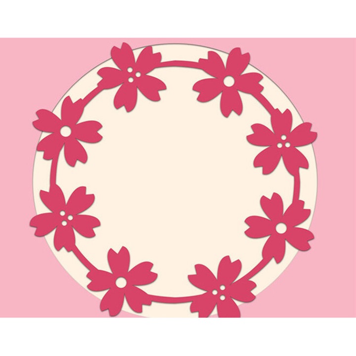 Felicitari, Intrahome, card cu decupaj Sakura Blossom, 3mm-4mm, 20x20cm, set