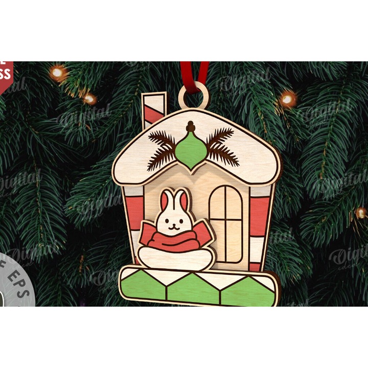 Accesorii decorative, Intrahome, Plywood 3mm-4mm, 6x6cm, pentru taiere cu laser