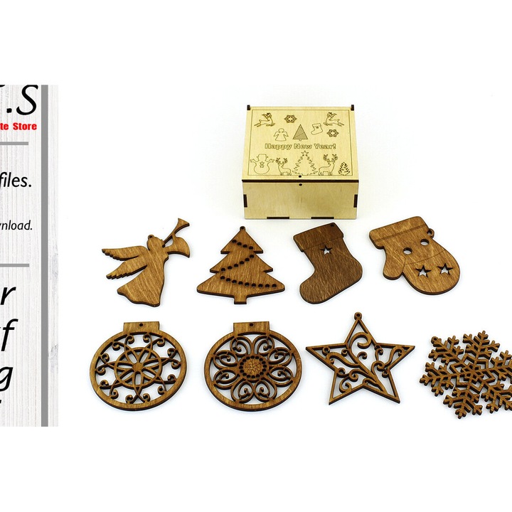 Set de artizanat, Intrahome, Paichnidia Christougenniatikou Dentrou, plywood 3mm-4mm, 9x9cm
