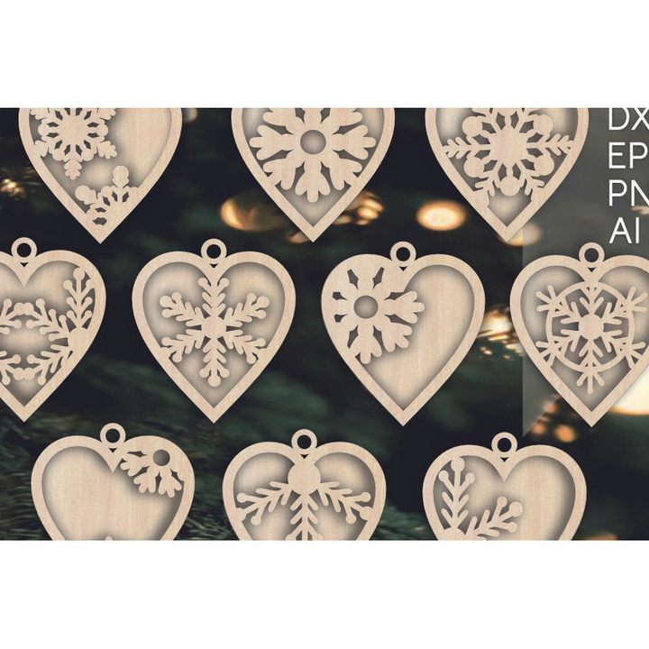 Set de artizanat, Intrahome, Plywood 3mm-4mm, 6x6cm, pentru taiere cu laser