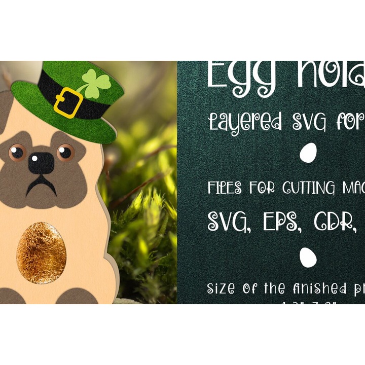 Suport oua de Paste, Intrahome, din plywood 3mm-4mm, 20x20cm, pentru decorare DIY