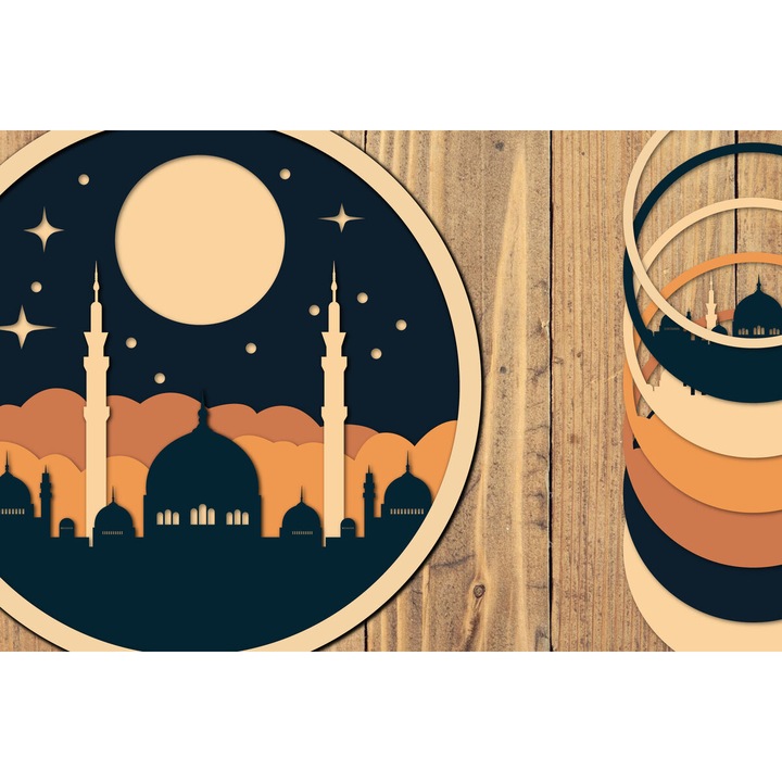 Placi lemn, Intrahome, plywood 3mm-4mm, 20x20cm, set