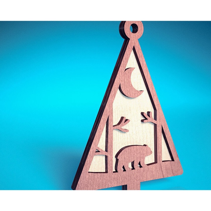 Stol de Craciun din lemn de plywood 3mm-4mm, Intrahome, 6x6 cm, ideal pentru decorare si proiecte DIY