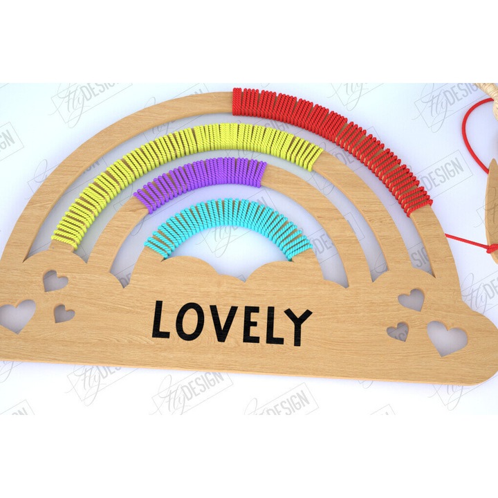 Set de kituri de arta din plywood 3mm-4mm, Intrahome, multicolor, dimensiune 20x20cm