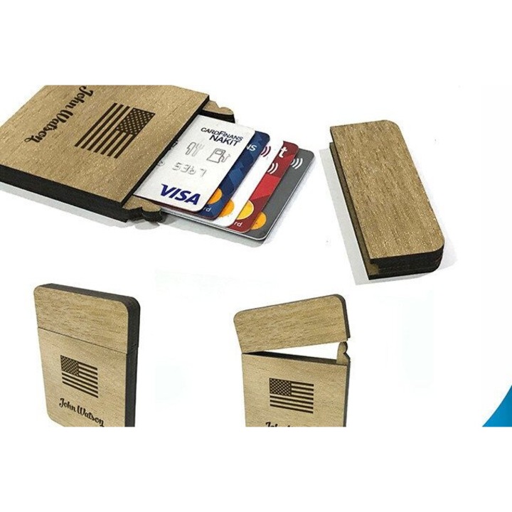 Placa lemn, Intrahome, plywood 3mm-4mm, 20x20cm, set pentru carduri
