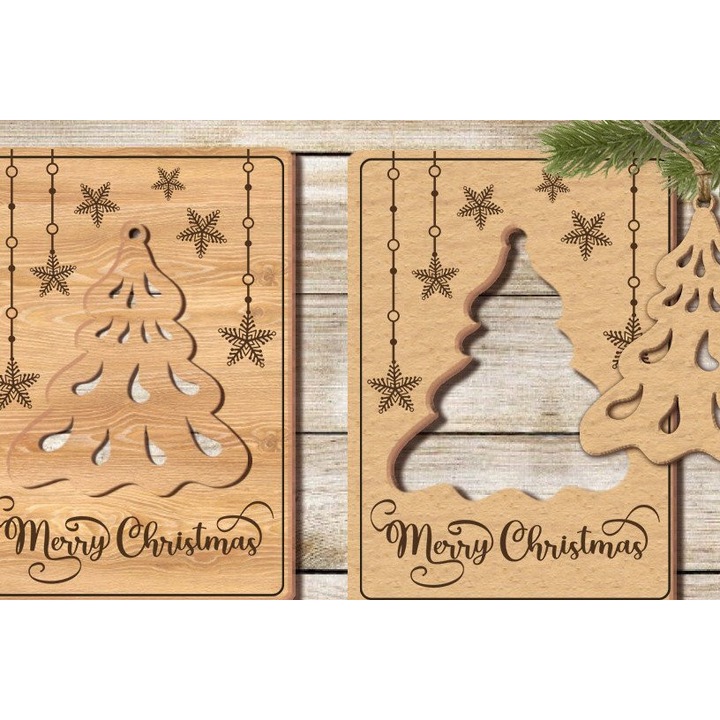 Felicitari din lemn Plywood 3mm-4mm, Intrahome, 20x14cm, set pentru decupaj cu laser