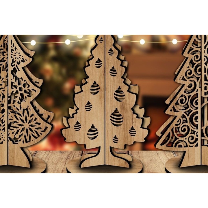 Set de artizanat, Intrahome, Christougenniatiko Dentro Kopsimo, plywood 3mm-4mm, 15x15cm