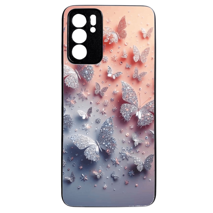 Husa Soft TPU compatibila cu Oppo Reno 6 5G, Butterfly Design