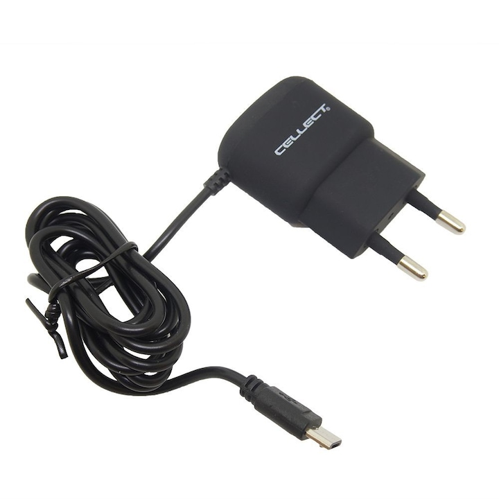 Cellect hálózati töltő Micro USB csatlakozással, 2.4A, Fekete
