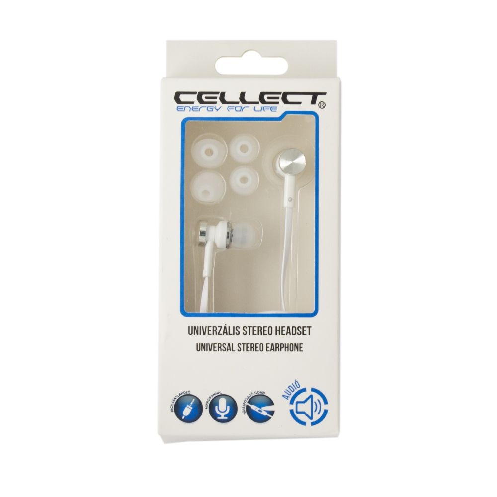 Casti stereo, Cellect, Mufa 3.5 mm, Alb