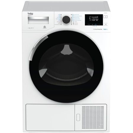 Uscator de rufe Beko DH8544RX, Pompa de caldura, Uscare Hybrid, Motor Prosmart Inverter, LCD, 8 kg, 16 programe, Clasa A+++, Alb