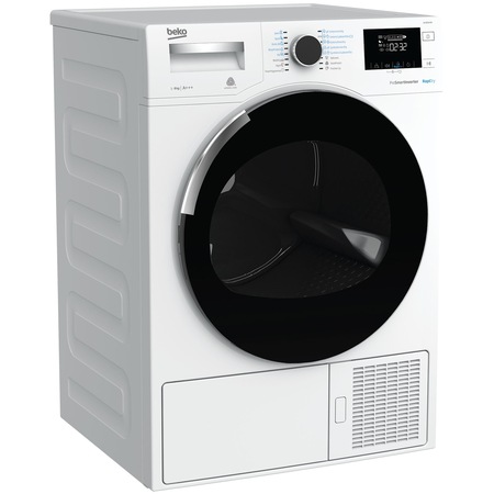 Uscator de rufe Beko DH8544RX, Pompa de caldura, Uscare Hybrid, Motor Prosmart Inverter, LCD, 8 kg, 16 programe, Clasa A+++, Alb