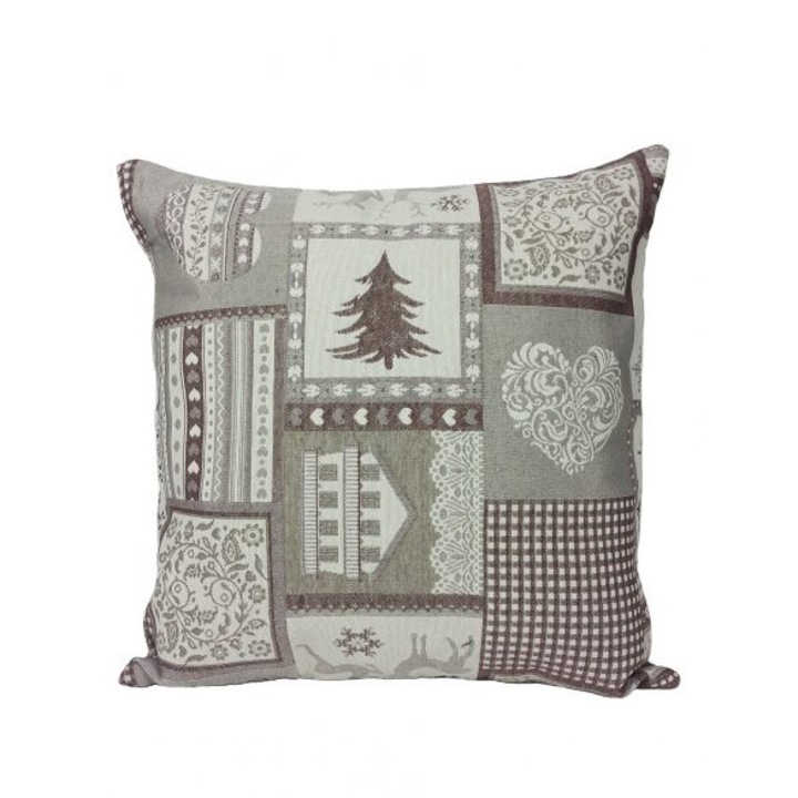 Perna decorativa, motive Craciun, bumbac, 47x47cm