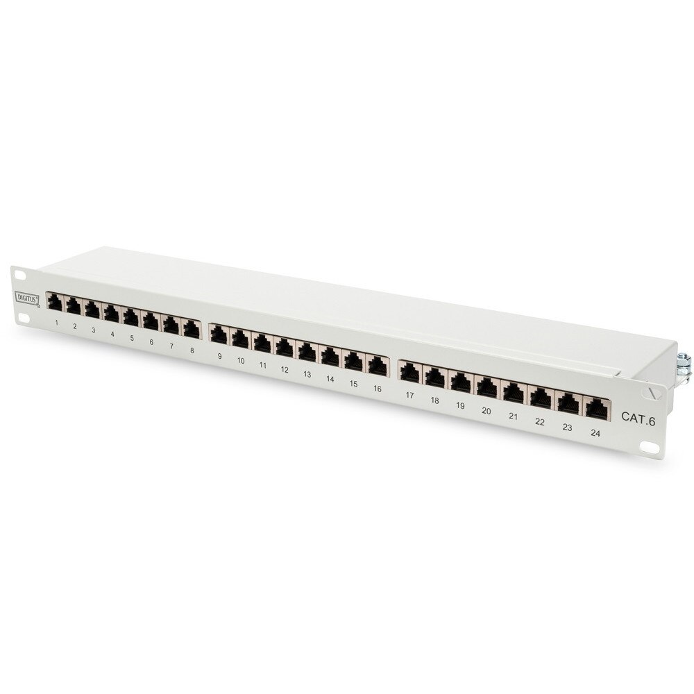 Patch Panel Cat.6, 24xRJ45 STP, gri, ecranat, Digitus