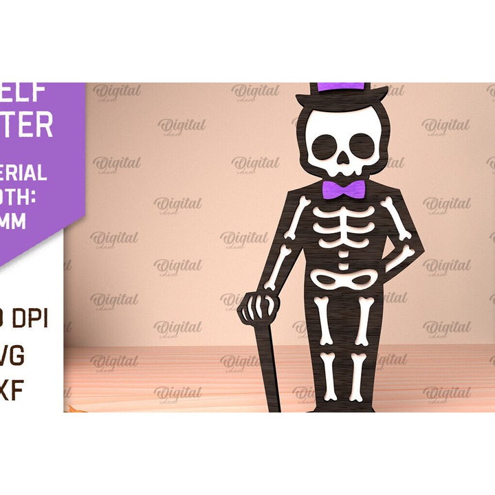 Rafturi din plywood 3mm-4mm, Intrahome, design Skeleton Shelf Sitters, 40x30cm, set