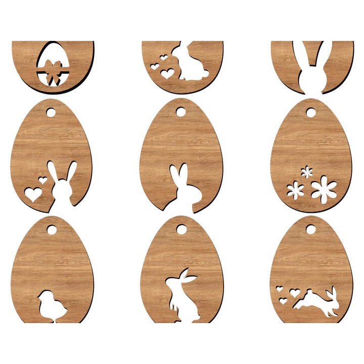 Paschalina mentagion din plywood 3mm-4mm, set, 4x4cm, Intrahome