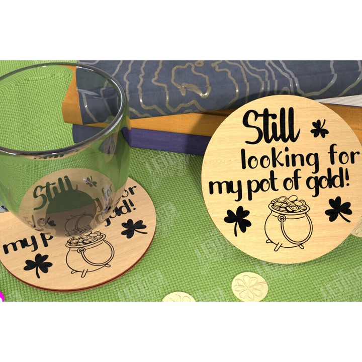 Suport bauturi, Intrahome, plywood 3mm-4mm, 20x20cm, set