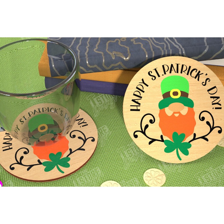 Suport bauturi, Intrahome, plywood 3mm-4mm, 20x20cm, set