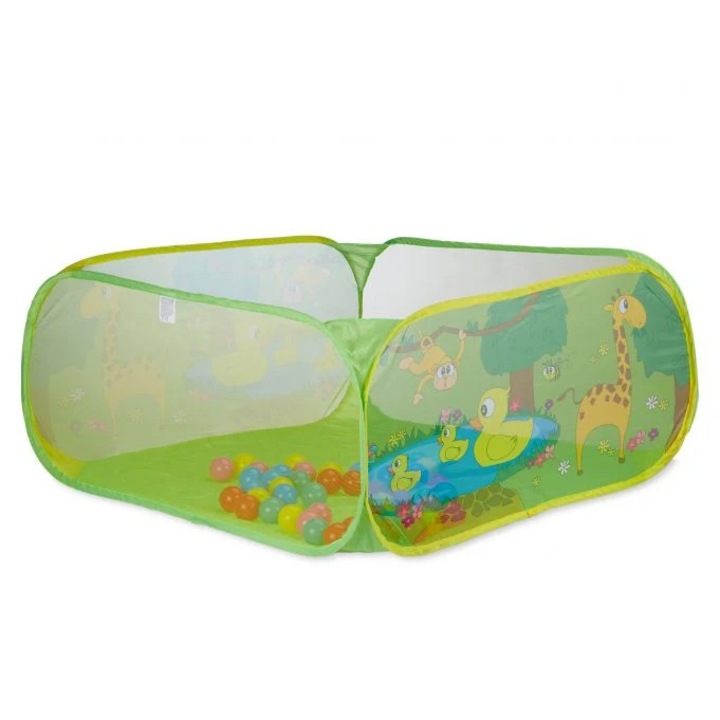 Joc de mingi pentru bebeluși B2X, set cu 50 bile, 36, 5x36, 5x11, 5cm, textil, multicolor