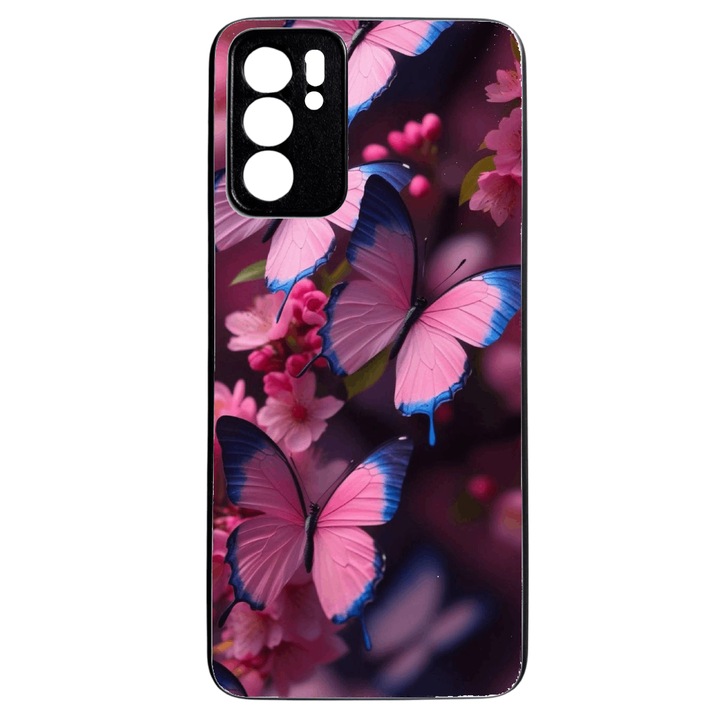 Husa Soft TPU compatibila cu Oppo Reno 6 5G, Butterfly3 Design