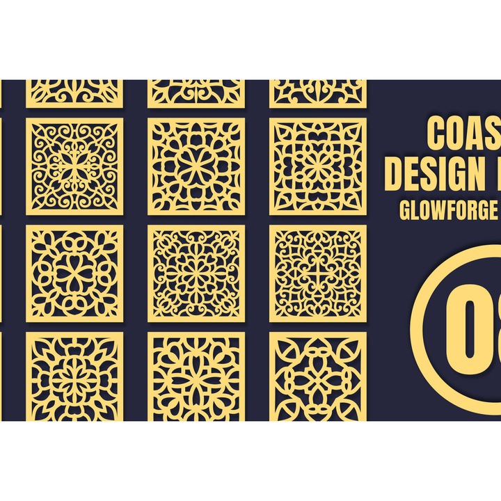 Suporturi bauturi, Intrahome, set 4 coasters, 3mm-4mm, multicolor, 20x20cm