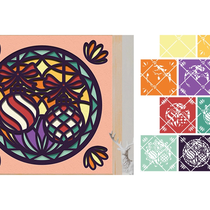 Accesorii decorative, Intrahome, plywood 3mm-4mm, 20x20cm, set