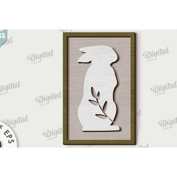 Placa decorativa Paschaline Mini, Intrahome, 15x15cm, din plywood 3mm-4mm, ideala pentru proiecte DIY