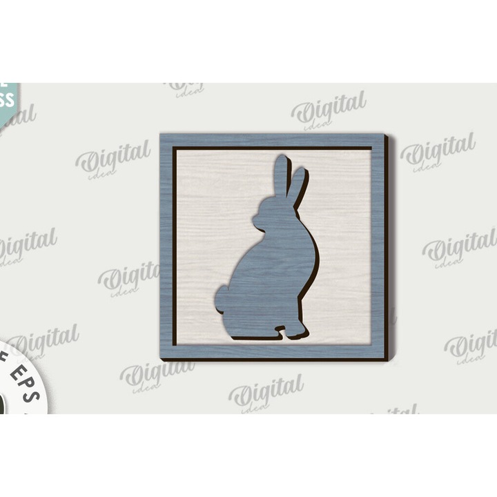 Placa decorativa Paschaline Mini, Intrahome, din plywood 3mm-4mm, 15x15cm