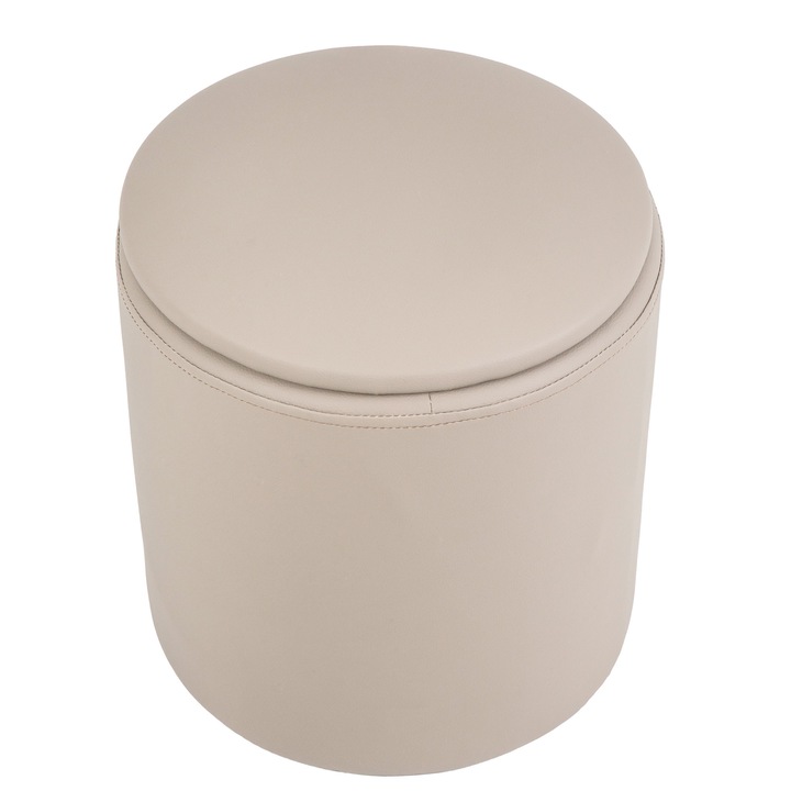 Taburet Nadia - imitatie piele POLY - crem