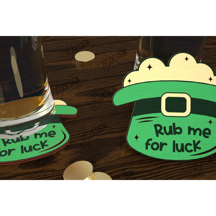 Suport bauturi, Intrahome, plywood 3mm-4mm, 20x20cm, set