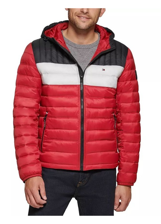 Jacheta barbati, Tommy Hilfiger, Quilted Color Blocked, rosie, Roz, L