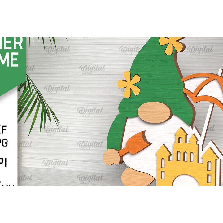 Accesorii decorative, Intrahome, Gnome 3D stratificat, 20x20cm, plywood 3mm-4mm