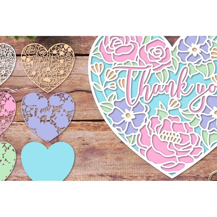 Felicitare, Intrahome, plywood 3mm-4mm, 20x20cm, set