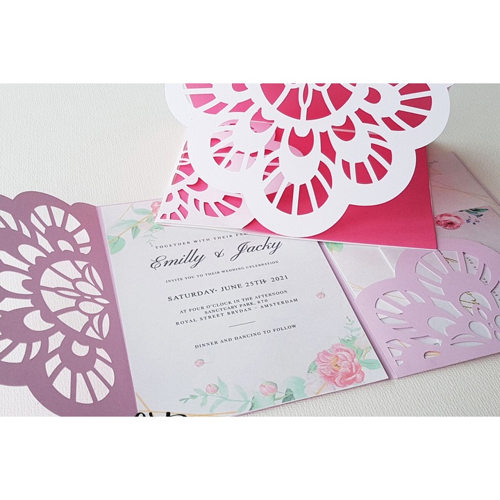 Invitatie nunta, Intrahome, Trifold Pocket Diastase, 20x20 cm