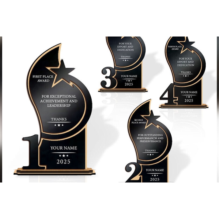 Set cupe trofee Intrahome, 20x20 cm, 3mm-4mm, multicolor